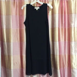 Michael Kors Black Dress with Pleated Hem